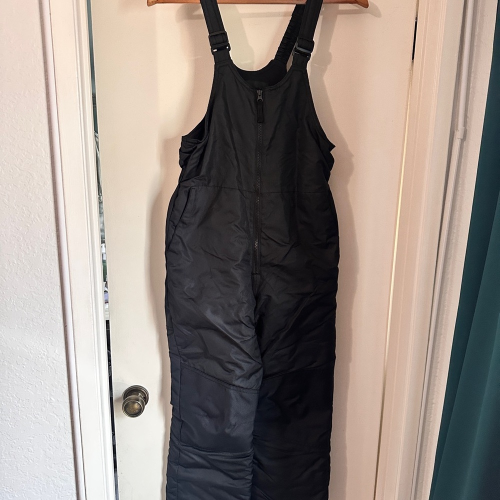 Kids Black Insulated snow bib